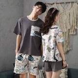 安之伴 Весенняя летняя пижама для влюбленных, мужской хлопковый милый тонкий комплект для школьников, короткий рукав