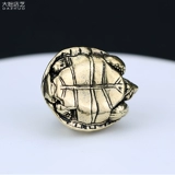 Античные однотонные круглые милые маленькие черепахи из чистой меди, украшения для рабочего стола, модные латунные украшения для маленьких чайных домашних животных, подарочные украшения