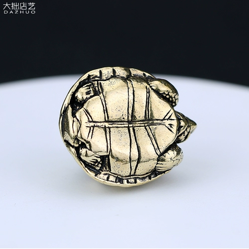 Античные однотонные круглые милые маленькие черепахи из чистой меди, украшения для рабочего стола, модные латунные украшения для маленьких чайных домашних животных, подарочные украшения