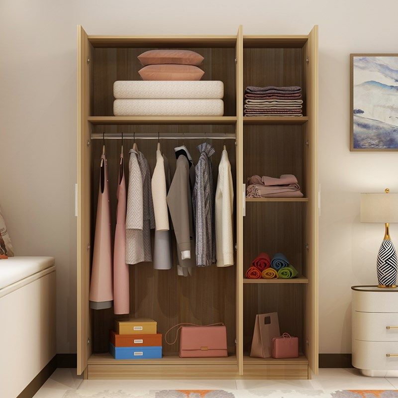 Buy Wardrobe solid wood 2 doors 3 door doubledoor wardrobe simple