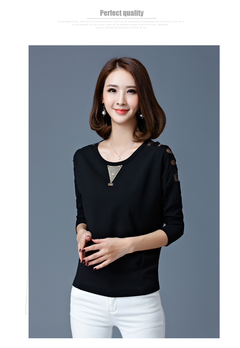 Áo mẹ mùa thu 2018 áo khoác lửng nữ quần áo nữ trung niên áo thun dài tay 30 - 40 tuổi áo body nv các kiểu có áo đồ bộ tuổi trung niên