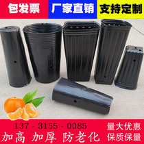 Nutrient bowl slender seedling bowl round mouth nutrition cup black seedling pot square mouth lifting root rose citrus bucket heightening and thickening