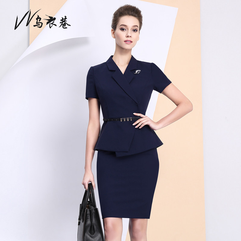 Celebrity OL small suit professional women's skirt suit summer short-sleeved fashion temperament goddess fan tooling skirt women's skirt