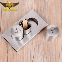 Stainless steel table Seasoning Tank Toothpicks Bottle cylinder suit Restaurant Commercial Hupretzels Pink Salt Bottle Minimalist SP Sprinkled Powder