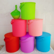 Large bucket stool Plastic can sit household fishing bucket Portable bath bucket Car wash bucket Toy storage bucket with lid