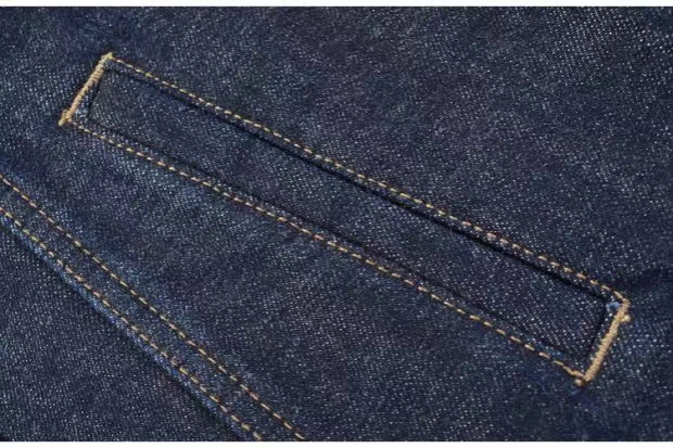 Quần áo denim nam mùa thu và mùa đông sơ cấp màu tổng hợp cotton dày cộng với áo khoác denim nhung áo khoác kaki nam