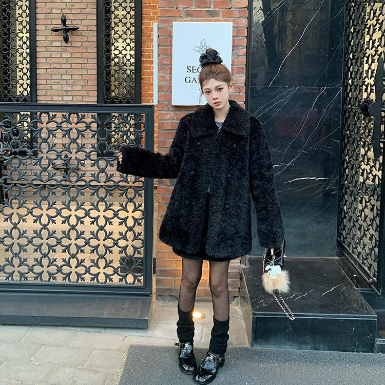 2024 Autumn and Winter New Teddy Velvet Stand Collar Fur Coat Mid-Length Fur Integrated Thickened Warm Plush Coat