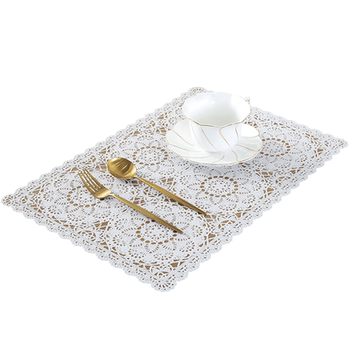 Rectangular lace waterproof sheets for dining table insulation pad