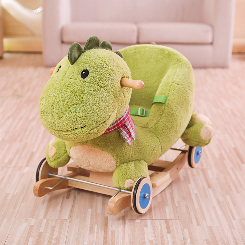 Blue Castle Children's Cattle Soliwood Swing Horse Toys One-Year Old Baby Toys Baby Rocking Car