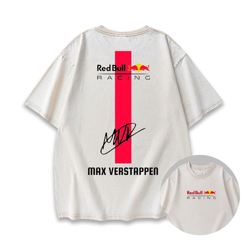 Red Bull F1 Signature Edition Washed and Distressed Heavyweight Short-Sleeve T-Shirt Red Bull Racing X Verstappen
