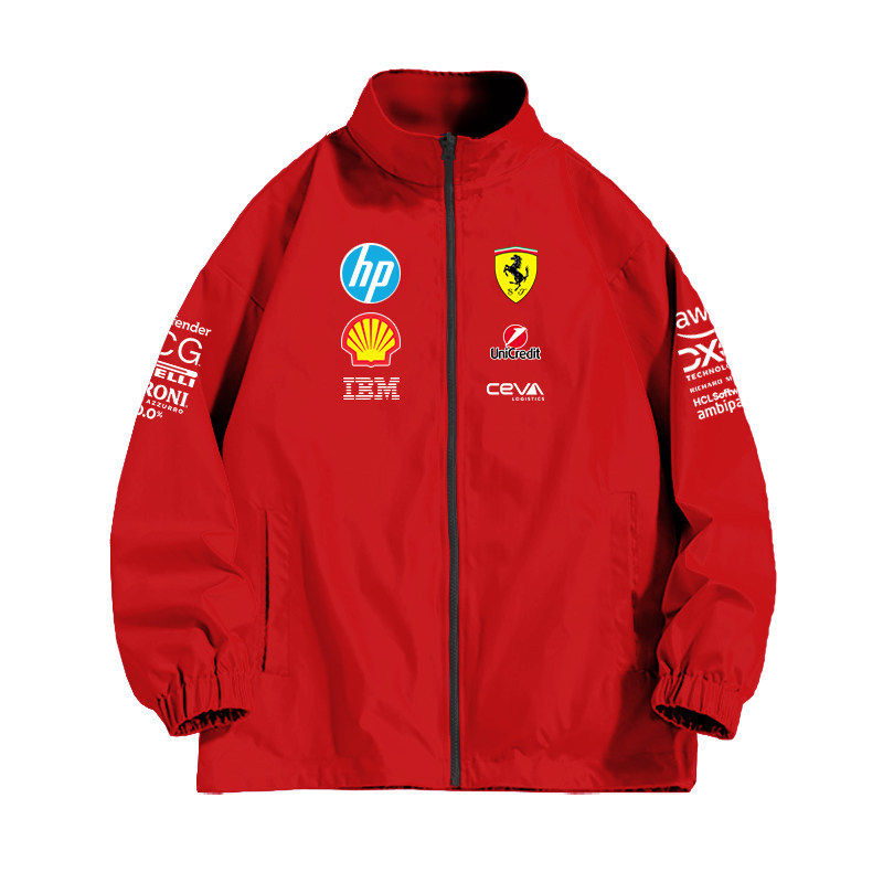 F1 Fan Team Uniform Formula Racing Uniform Zhou Guanyu Same Style Jacket Coat Unisex Zipper Full-Color Jacket