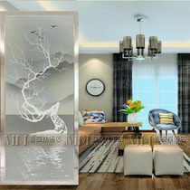 Nordic living room art glass partition entrance decoration hotel screen custom background wall frosted light transmission process