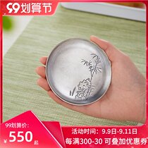 Coaster insulation mat table mat tea coaster round creative non-slip tea ceremony household accessories sterling silver coaster