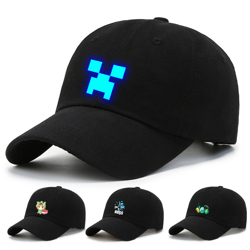 My world hat game peripheral creeper sun hat luminous printing peaked cap breathable sun protection travel cap