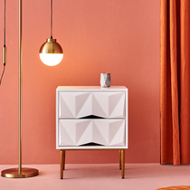 ins Net red bedroom bedside table modern simple storage cabinet Nordic locker paint white bedside cabinet 2 bucket cabinet