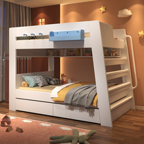 Modern children's simple upper and lower beds parallel high and low beds students upper and lower wooden beds upper and lower double-layer mother beds with the same width