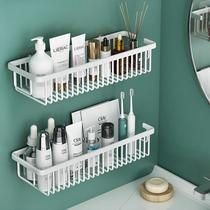 Space aluminum bathroom wall-mounted rectangular mesh basket bathroom single-layer deepened storage rack without punching bath rack