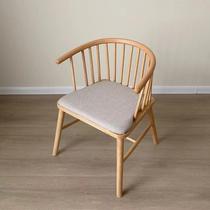 Nordic solid wood princess chair restaurant armrest leisure chair coffee shop desk chair balcony negotiation log chair