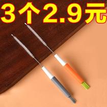 Three-in-one multifunctional long-handled cup washing brush thermos bottle milk bottle nipple straw cup brush kettle bottle mouth cup lid brush