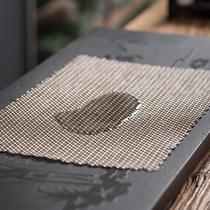 Heat-resistant slag filter tea table spread tea tray mat non-slip tea mat filter square heat-insulated tea dregs filter tea leaves can be cut