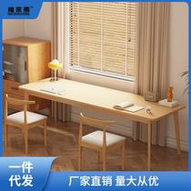 Double desk solid wood legs home bedroom window wall narrow table long table workbench computer table