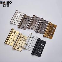 Slot-free hinge wooden door stainless steel hinge door thickened 3 0 hinge 4 inch bearing silent folding