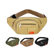 New canvas waist bag for men and women close-fitting outdoor sports multi-functional diagonal wallet for outing running canvas waist bag