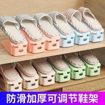 Household shoe cabinet double-layer plastic shoe rack bracket integrated simple storage shoe artifact thickened and adjustable