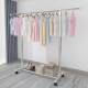 Stainless Steel Clothes Drying Rack, Single Pole Type, Thickened and Sturdy, for Indoor Balcony, Simple Household Clothes Hanger, Retractable