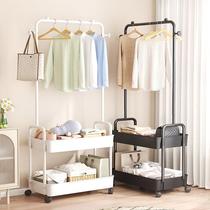 Clothes rack floor-standing bedroom household double-layer clothes rack balcony cool clothes rod simple storage rack coat rack