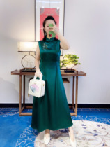 1728 acetate beaded high-end improved cheongsam slim-fitting dress does not return or change
