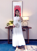  A34 100% silk high-end hand-painted dress change season price to a larger size