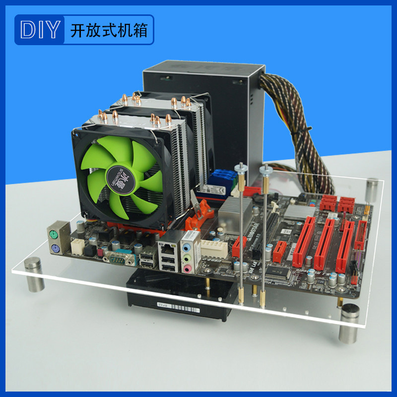 Fully transparent acrylic horizontal desktop computer chassis DIY personalized ATX chassis ITX creative open chassis
