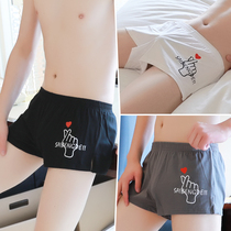 Pure cotton loose comfort version for mens underwear flat angle pants breathable thin section Young personality trend Four corner Aro pants head