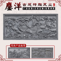 Chinese-style antique brick carving relief ancient building round brick carving wall shadow wall pendant 3 meters large for more than a year