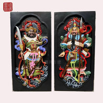 Antique brick carvings colorful brick carvings Chinese-style door god brick carvings Chinese-style ancient gatehouse door god brick carvings 