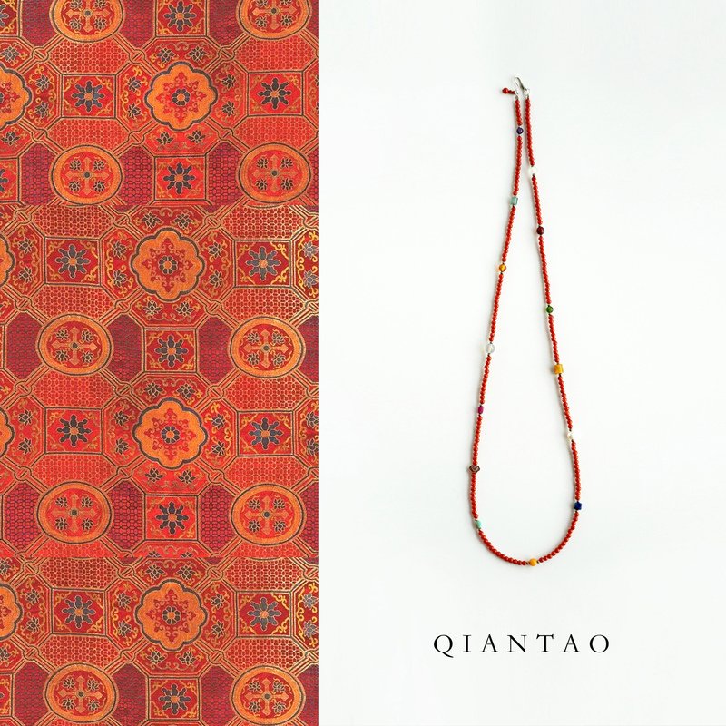 Qiantao「Colorful Clouds Return」Original Chinese Style Natural Southern Red Multi-Gemstone Sweater Chain Multi-Layer Bracelet Gift Qiantao「Colorful Clouds Return」Original Chinese Style Natural Southern Red Multi-Gemstone Sweater Chain Multi-Layer Bracelet Gift
