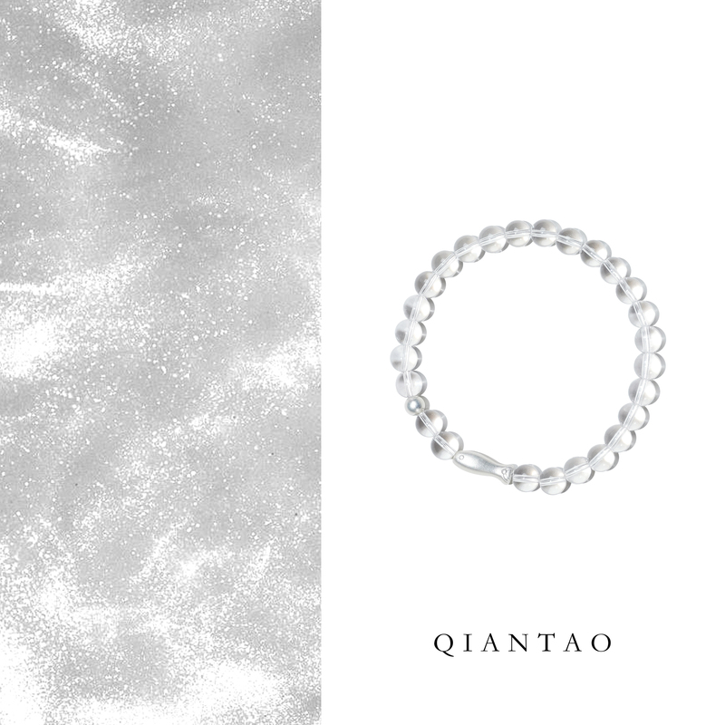 Qiantao「Yingyu」Original Natural White Crystal Sterling Silver Bracelet for Women, Bring in Wealth and Treasure Bracelet, Couple Gift Qiantao「Yingyu」Original Natural White Crystal Sterling Silver Bracelet for Women, Bring in Wealth and Treasure Bracelet, Couple Gift