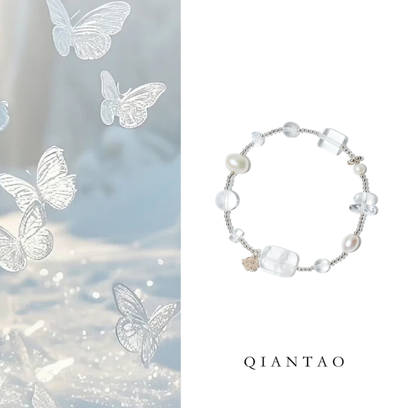 Qiantao「Snowfall」Original Natural Multi-Gemstone Crystal 925 Silver Bracelet White Crystal Wealth-Attracting Bracelet Women's Gift Qiantao「Snowfall」Original Natural Multi-Gemstone Crystal 925 Silver Bracelet White Crystal Wealth-Attracting Bracelet Women's Gift