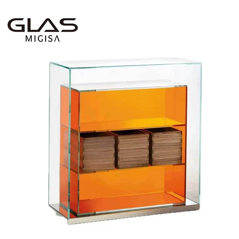 Glas Glass Storage Rack Display Cabinet Hand-Made Multi-Layer Floor-Standing Bookshelf Bookcase Designer Furniture Display Cabinet