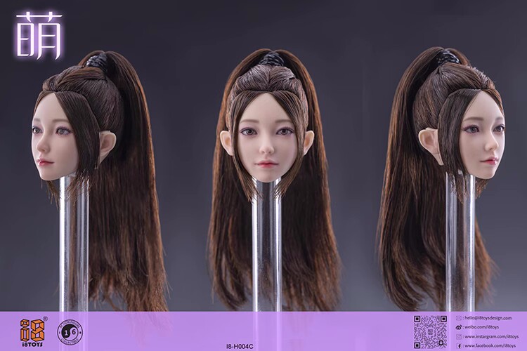 现货i8toys 1/6 小萌Mandy I8-H004 可动眼女兵人头雕5款可选-淘宝