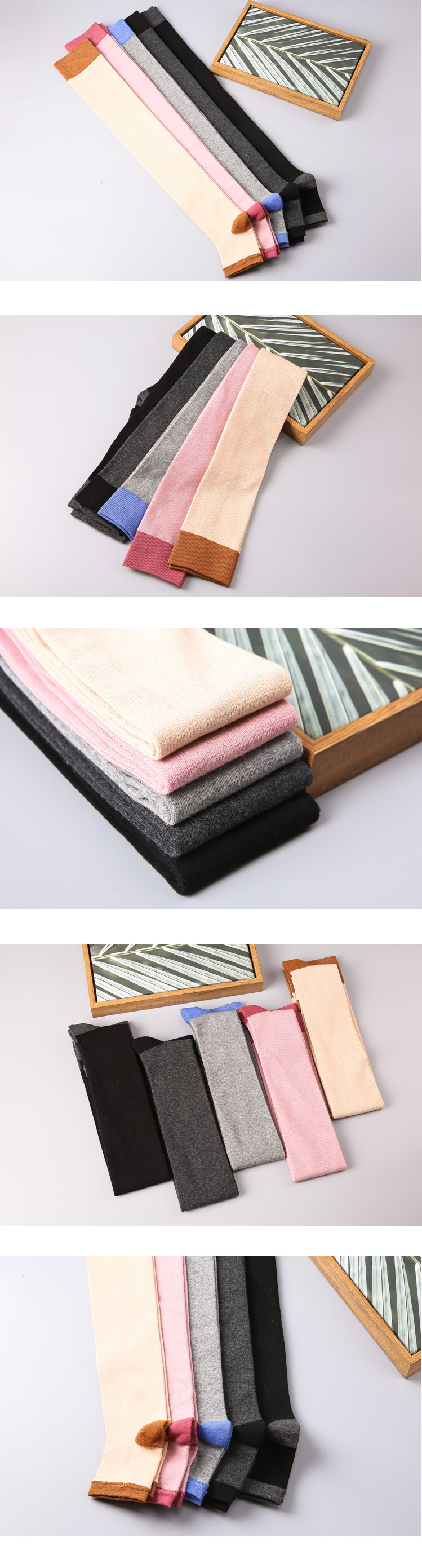 Chất liệu cotton Nhật Bản trên tất chân có miếng đệm đầu gối vớ ấm dài tất thể thao