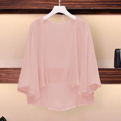 Small shawl women's summer chiffon sun protection clothing air-conditioning shirt thin coat small waistcoat large size versatile cardigan short outer wear