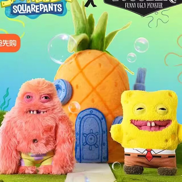 Authentic Fuggler Teething Monster Spongebob Squarepants Patrick Star Plush Toy Ugly-Cute Funny Doll