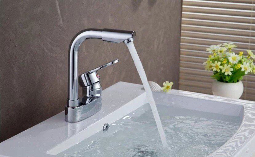 Twin hole three-hole pelvis cold and hot tap basin bathroom washing wash hands basin faucet mixed valve
