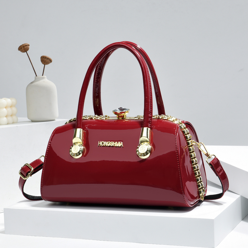 Tianyan Tianyan Feixing Nianhua Handbag Women's Red Boston Commuter Bag Single Shoulder Crossbody Bag Tianyan Tianyan Feixing Nianhua Handbag Women's Red Boston Commuter Bag Single Shoulder Crossbody Bag