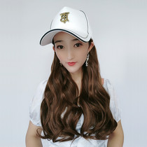 Wig autumn TB diamond standard baseball cap hair removal curly hair cap long straight hair Big wave water ripple wool roll