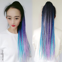 Color tibetan braided long ponytail 60cm childrens net red African dirty braided wig braided hair Bundy nightclub stage hair accessories