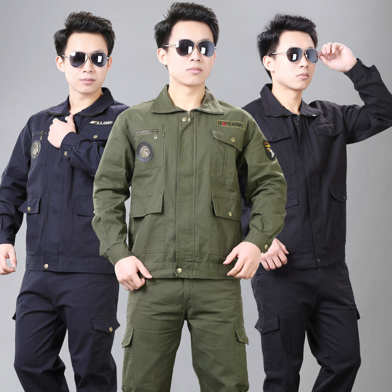 Spring Autumn Season Pure Cotton Working Clothes Suit Men's Long Sleeve Electric Welders Wear abrasion-proof steam repair Anti-scalding tooling Lawsuit