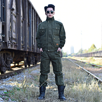 Autumn and winter thickened overalls suit men's cotton auto repair labor protection clothing welding auto repair wear-resistant overalls factory clothing